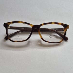 Swarovski SK5265-F Women’s Eyeglasses Brown Tortoise w/ Crystal Accents 54-14-14